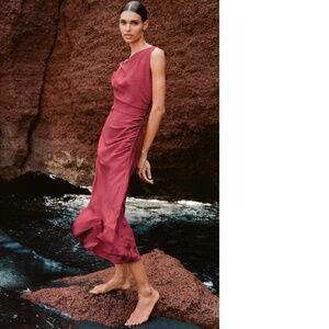 Zara GOLDEN APPLIQUÉ MIDI DRESS